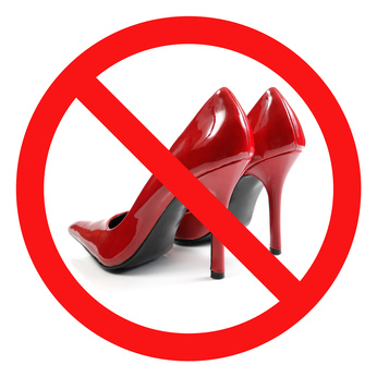 Crossed Red High-heel Shoes Sign