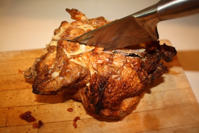 طريقة تقطيع الدجاج المشوي