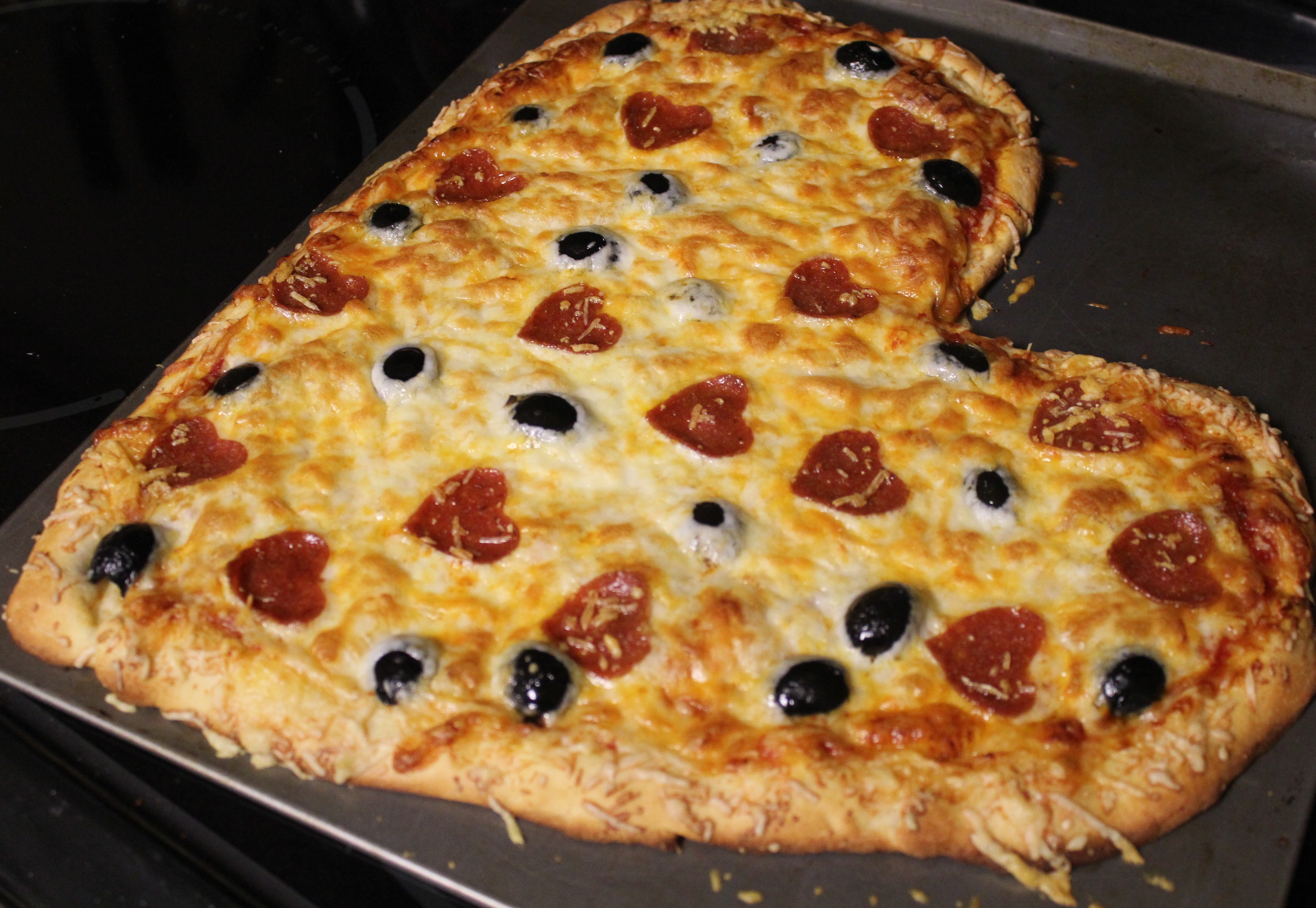 البيتزا على شكل قلب