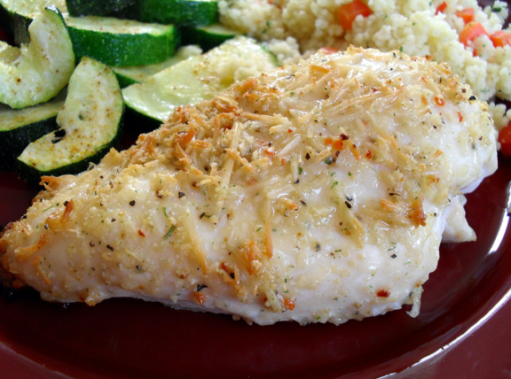 صدور دجاج مقرمشة بجبن البارميزان