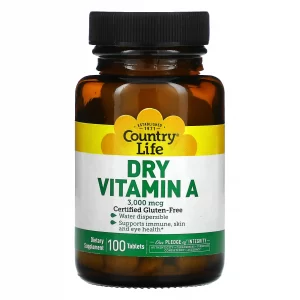 فيتامين أ الجاف3000 ميكروجرام  من كانتري لايف Country Life‏, Dry Vitamin A, 3,000 mcg