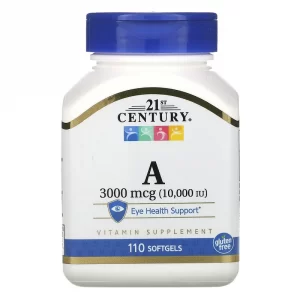 21 سينشري فيتامين أ 3000 مكجم (10000 وحدة دولية) 21st Century vitamin A 3000mcg (10000 IU)