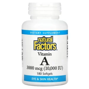 ناتورال فاكتورز فيتامين أ 3000 مكجم (10,000 وحدة دولية) Natural Factors vitamin A 3000 MCG (10000 IU)