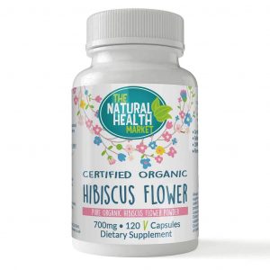 ناتيورال هيلث ماركت كبسولات الكركدية العضوية المعتمدة The Natural health market certified organic hibiscus flower capsule