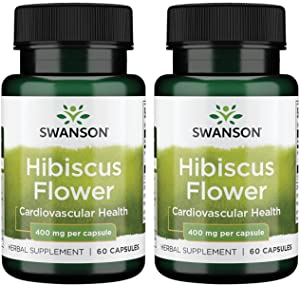 سوانسون زهرة الكركديه كاملة الطيف لصحة القلب والأوعية الدموية 400 مللجم Swanson Full Spectrum Hibiscus Flower Cardiovascular health400 Milligrams