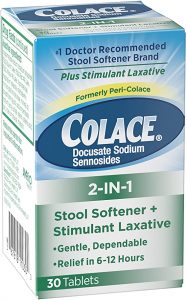 كولاس ملين, منشط  Colace stool softener + stimulant laxative