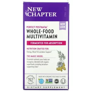 نيو شابتر فيتامين كامل مثالي بعد الولادة ، New Chapter, Perfect Postnatal Whole-Food Multivitamin