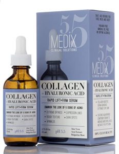 سيرم الكولاجين وحمض الهيالورونيك  من ميديكس 5.5 للتجاعيد والبقع الداكنة والخطوط الدقيقة MEDIX5.5 collagen+ hyaluronic acid rapid lift+ firm serum
