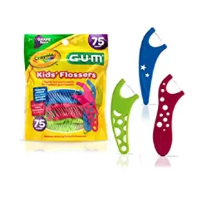 أداة تنظيف الأسنان كرايولا بنكهة العنب للأطفال من جوم  Gum kids’flossers 