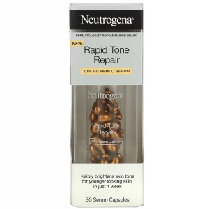  نوتروجينا, إصلاح لون البشرة بسرعة، كبسولات سيرم 20% فيتامين جـ Neutrogena rapid tone repair 20% vit.C serum capsules