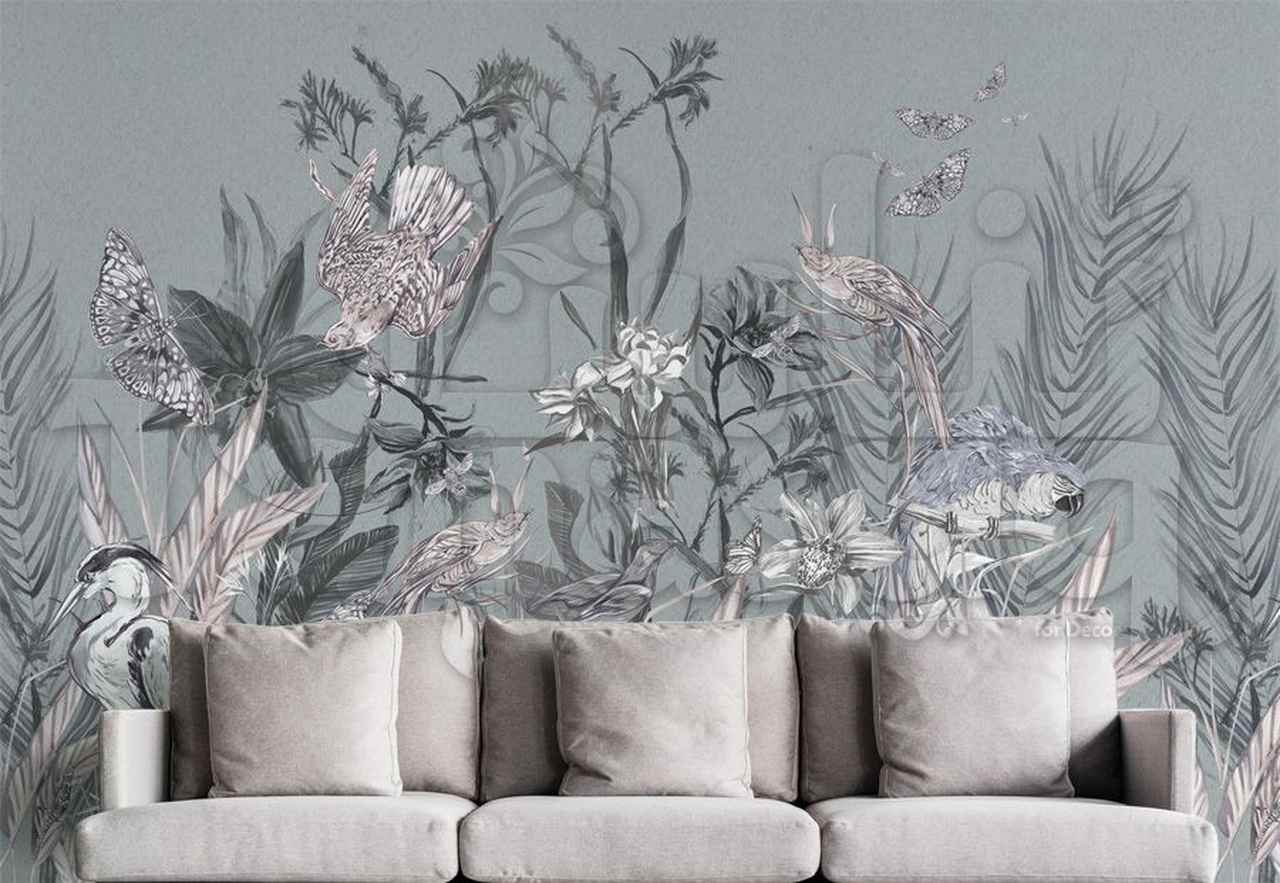 Characteristic wallpaper with murals