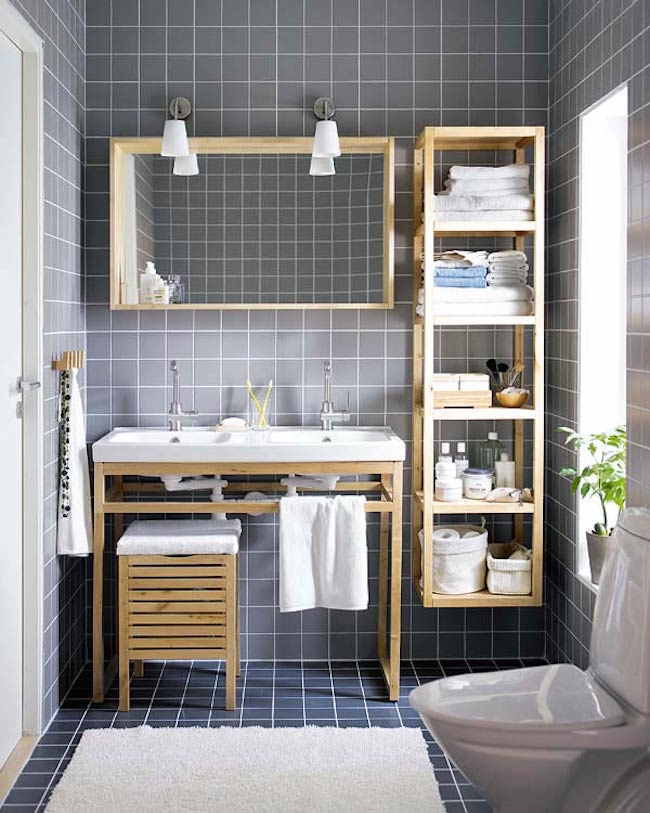 Storage spaces in the bathroom