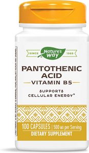 6. ناتشرز واي حمض البانتوثينيك 500 مجم  Nature's Way Pantothenic Acid, Capsules, 500 mg 