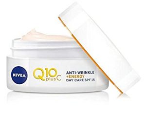 8.  نيڤيا Q10 بلس سي مضاد للتجاعيد + كريم نهاري SPF 15 عامل حماية من الشمس  Nivea Q10 Plus C Anti-Wrinkle + Energy SPF 15 Day Cream