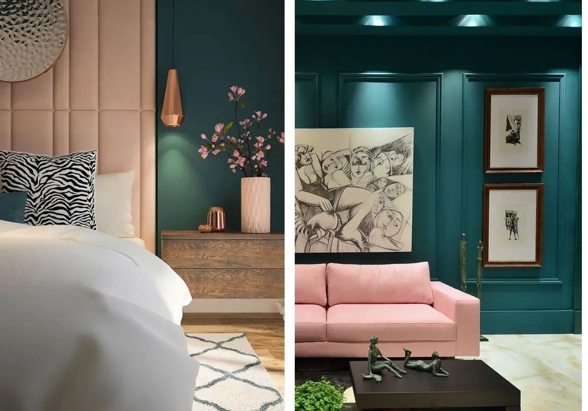 ديكور باللون الأزرق مع درجات الكشمير