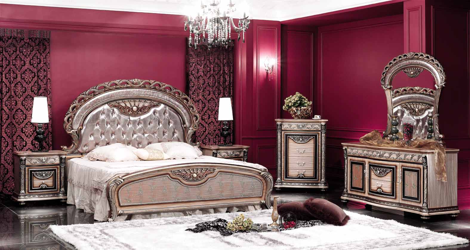 ديكورات كلاسيكية رومانسية لغرف النوم