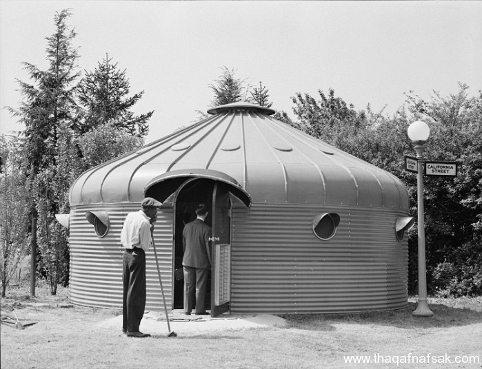 Dymaxion House, designed by futurist engineer Buckminster Fuller (1885-1983) in 1927, was factory built, transportable by air,